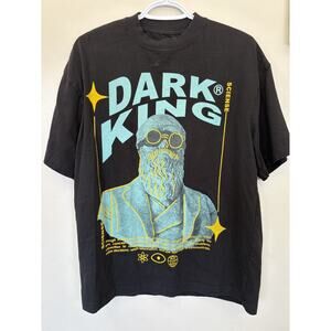Dark King men's urban black graphic tee size M oversize excellent condition